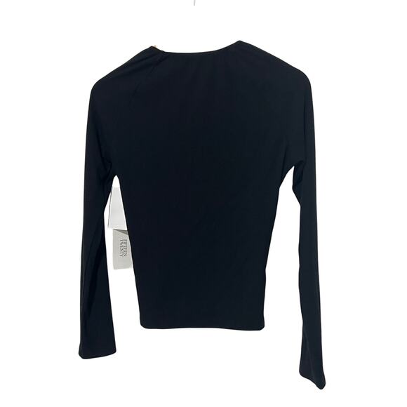 FIFTEEN TWENTY TOP WOMENS SIZE SMALL ZELDA FITTED CROSSOVER STRETCH BLACK NEW - Picture 5 of 14